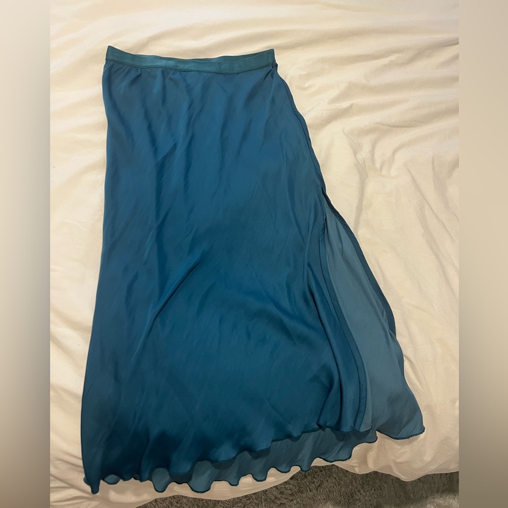 midi Silk free people skirt - teal